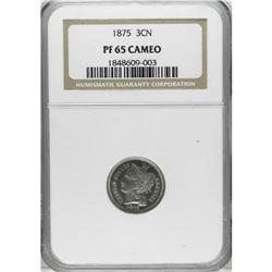 1875 3CN PR65 Cameo NGC. A sharp strike and nice contr