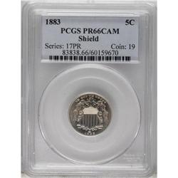 1883 5C PR66 Cameo PCGS. An amazingly bright, incredib