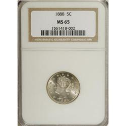 1888 5C MS65 NGC. This precisely struck Gem would be c