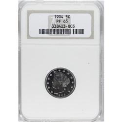 1904 5C PR65 NGC. The proof mintage for the 1904 was a