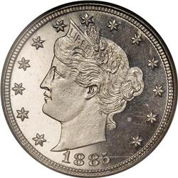 1885 5C PR66 Ultra Cameo NGC. This piece is the only U