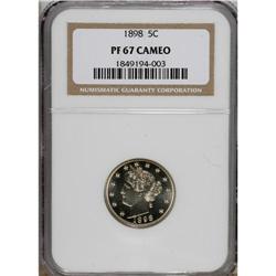 1898 5C PR67 Cameo NGC. Flashy with an essentially unt
