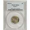 Image 1 : 1913-S 5C Type Two MS64 PCGS. LIBERTY is softly detail