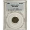 Image 1 : 1652 3PENCE Oak Tree Threepence AU50 PCGS. Crosby 3-A2
