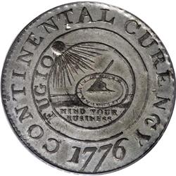 1776 $1 Continental Dollar, CURENCY, Pewter MS64 PCGS.