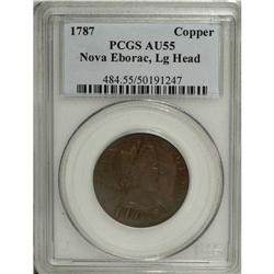 1787 COPPER Nova Eborac Copper, Large Head AU55 PCGS.
