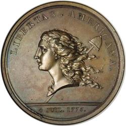 1781 MEDAL Libertas Americana Medal MS65 Brown NGC. Be