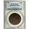 Image 3 : 1792 1C Washington Getz Pattern Cent, Small Eagle XF45