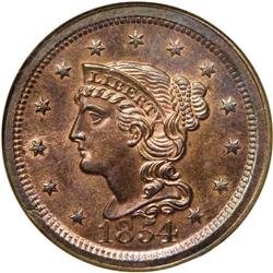 1854 1C PR66 Red and Brown NGC. N-12. Probably High R.
