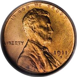 1911-S 1C MS66 Red PCGS. With a relatively low mintage