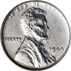 1944 1C --Struck on 1943 Zinc-Plated Steel Planchet--Im