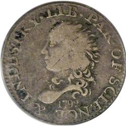 1792 H10C Half Disme, Judd-7, Pollock-7, R.4, Fine 12