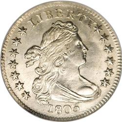 1805 10C 4 Berries MS65 NGC. JR-2, R.2. The dimes of 1