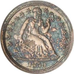 1859 10C Transitional PR65 NGC. Judd-233. Popularly kn