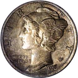 1916-D 10C AU58 Full Bands PCGS. Although the term "Fu