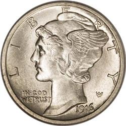 1916-D 10C MS62 Full Bands PCGS. Both sides of this lo