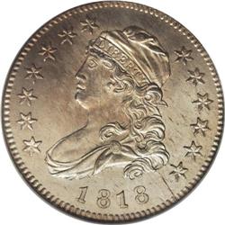 1818 25C MS65 NGC. B-4, R.2. This needle-sharp Gem off