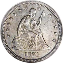 1870-CC 25C --Improperly Cleaned--NCS. AU50 Details. Th