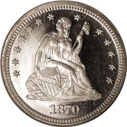 1870 25C PR67 Deep Cameo NGC. Briggs 2-B. One-thousand