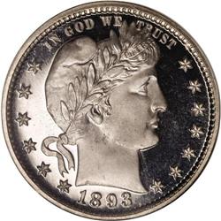 1893 25C PR68 S Deep Cameo NGC. The 1893 quarter came