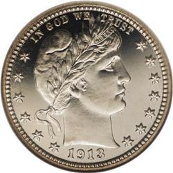 1913 25C PR68 Cameo NGC. While 613 proof strikes of th