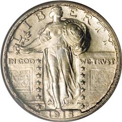 1918/7-S 25C MS64 Full Head NGC. Standing Liberty quar