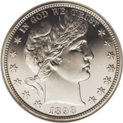 1898 50C PR68 Ultra Cameo NGC. This is a pristine, vir