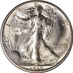 1919-S 50C MS64 PCGS. The 1919-S half dollar has the h