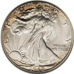 1942-S 50C MS67 NGC. This frosty Superb Gem has a most