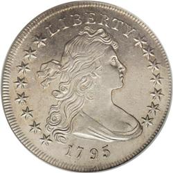 1795 S$1 Draped Bust, Centered AU55 NGC. B-15, BB-52,
