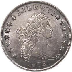 1802/1 S$1 Narrow Date AU55 PCGS. B-4, BB-232, R.4. Th