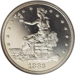 1883 T$1 PR67 Cameo NGC. A fully brilliant Superb Gem