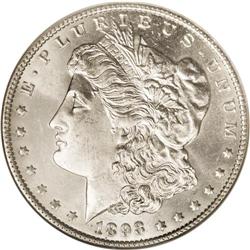 1893-O S$1 MS64 NGC. Typical of most New Orleans Mint