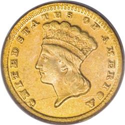 1859-C G$1 MS62 PCGS. Variety 11-M. Generally poorly s