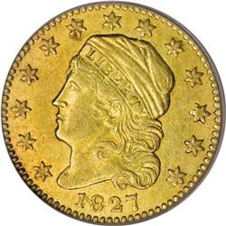 1827 $2 1/2 AU55 PCGS. Breen-6131, BD-1, R.5. This is