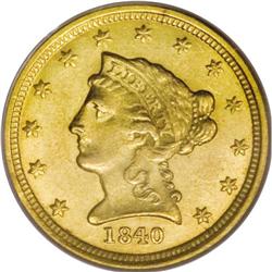 1840-O $2 1/2 MS62 PCGS. The 1840-O is an unheralded f