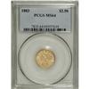 Image 3 : 1883 $2 1/2 MS64 PCGS. Throughout the 1880s, quarter e
