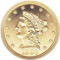 1886 $2 1/2 PR65 Ultra Cameo NGC. A rarity in the proo