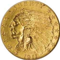 1911-D $2 1/2 MS63 NGC. David Akers, in his cataloging