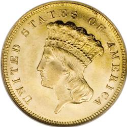 1880 $3 MS64 NGC. The 1880 is a low mintage date, as a