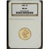 Image 3 : 1880 $3 MS64 NGC. The 1880 is a low mintage date, as a