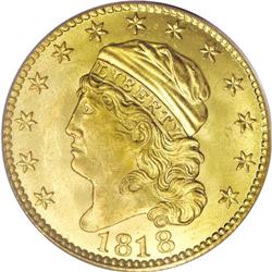 1818 $5 STATESOF MS64 PCGS. B. 2-B, Miller-124, R.4. "