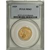 Image 3 : 1929 $5 MS62 PCGS. Frosty surfaces and brilliant yello