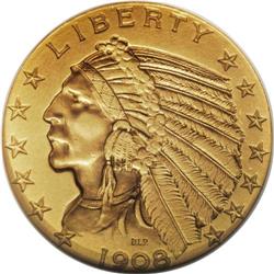 1908 $5 PR64 NGC. The year 1908 marked the beginning o