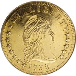 1795 $10 13 Leaves--Polished, Tooled--ANACS. AU55 Deta