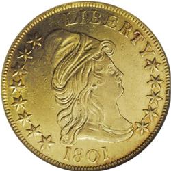 1801 $10 --Rim Filed, Cleaned--ANACS. AU50 Details. Bre