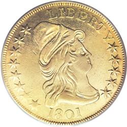 1801 $10 AU50 PCGS. Breen-6843, Taraszka-25, BD-2, R.2