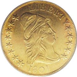 1801 $10 AU53 PCGS. Breen-6843, Taraszka-25, BD-2, R.2