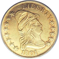 1801 $10 AU55 PCGS. Breen-6843, Taraszka-25, BD-2, R.2