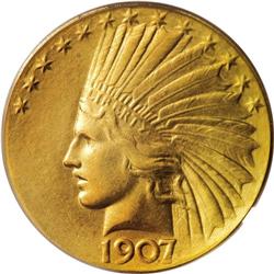 1907 $10 Wire Rim MS62 PCGS. When Augustus Saint-Gaude